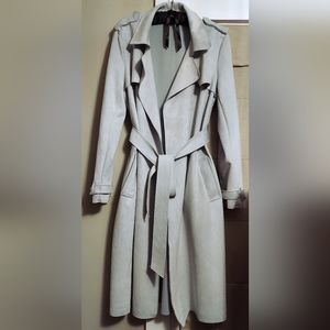 Joan Vass New York Trench Overcoat, Like New, Size L.
